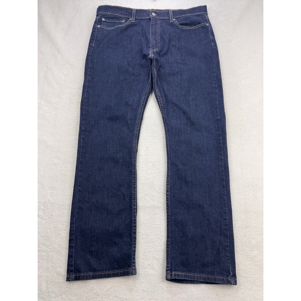 Levis 513 Jeans Men 36x30 Blue Slim Straight Stretch Whisker Distress Denim
